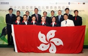 (Back row): Club Chaiman T Brian Stevenson (fifth from left); President of the Sports Federation & Olympic Committee of Hong Kong, China Timothy Fok (third from left); President of Hong Kong Equestrian Federation Dr Simon Ip (fourth from left): Vice President of Hong Kong Equestrian Federation Michael Lee (fourth from right); Chief Executive Officer of Lee and Man Paper Manufacturing Limited Raymond Lee (second from left);  Club Chief Executive Officer Winfried Engelbrecht-Bresges (third from right); Deputy Director of the Leisure and Cultural Services Bobby Cheng (second from right); Hon Secretary General of the Sports Federation & Olympic Committee of Hong Kong, China Pang Chung (first from left); and Director of Gruppo Basic International Limited Alan Chu (first from right).

(Front row): (From left) Five members of the Hong Kong SAR equestrian team for the Guangzhou 2010 Asian Games Jacqueline Siu (dressage rider), Bee Chan (eventing rider), Annie Ho (eventing rider), Jennifer Lee (eventing rider) and Nicole Pearson (eventing rider), with Chef D!| Equipe Gerald Kuh.