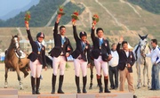 The Hong Kong SAR equestrian team claims a historic bronze medal in the team jumping competition of the Guangzhou 2010 Asian Games today.