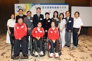 Group photo of guests and members of the Hong Kong Boccia Team at the press conference.