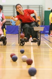 Photos 7&8: Boccia is a game suitable for the disabled, specifically wheelchair users as it is played from a seated position. It is a non-contact and target-driven sport that relies on skill and subtlety rather than size and speed.