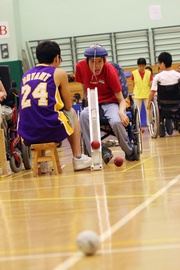 Photos 7&8: Boccia is a game suitable for the disabled, specifically wheelchair users as it is played from a seated position. It is a non-contact and target-driven sport that relies on skill and subtlety rather than size and speed.