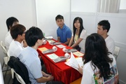 Group discussions are conducted during the interview.