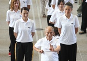 Wing Chun Master Ip Chun demonstrates the 'Hong Kong Can Do Exercise' which was designed by him.