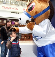 The Club's equestrian ambassador, a horse mascot, is widely welcomed by the children.