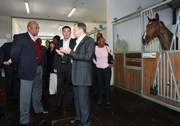 Photo 3, 4 and 5 King Letsie III visits the stables and supporting facilities to appreciate how the Club provides quality care to its horses.