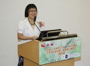 The Salvation Army's Social Services Director, Victoria Kwok speaks at today's event.