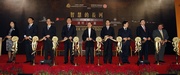 (From right): The Hong Kong Jockey Club Chairman T Brian Stevenson; Director of Hong Kong and Macau Affairs Office, Shanghai Municipal Government Li Mingjun; Secretary for Constitutional and Mainland Affairs Stephen Lam; Chairman of Shanghai Municipal Committee of the Chinese People's Political Consultative Conference Feng Guoqin; HKSAR Chief Executive Donald Tsang; Deputy Director of the Liaison Office of the Central People's Government in HKSAR Li Gang; Secretary for Home Affairs Tsang Tak-sing; Deputy Director of Bureau of Shanghai World Expo Coordination Chen Xianjin and Director of Leisure and Cultural Services Betty Fung perform the ribbon-cutting ceremony.