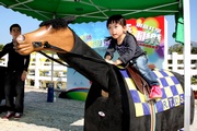 Children get an opportunity to learn riding skills.