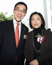 The Club's Executive Director, Charities, Douglas So (left) and Director of Leisure and Cultural Services Betty Fung (right). 
