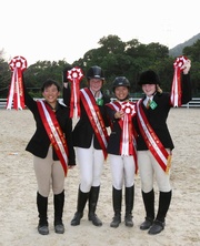 Shatin College Team, champions of the Inter-school Equestrian Challenge, will receive a one-week training programme in England as the competition!|s grand prize.  