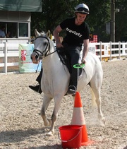 Celebrity jockeys Zac Purton (Photo 4) and Brett Doyle (Photo 5) compete in the fun race on horseback.