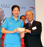 Photos 3&4: Chairman of The Hong Kong Jockey Club Dr John C C Chan presents ''highest service hours'' awards to volunteers.