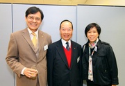 (From left) Honorary Secretary General of the Sports Federation and Olympic Committee of Hong Kong, Pang Chung; Member of 5th EAG Planning Committee, Victor Hui; the Club's Racing Talent Development Manager and Headmistress of the Apprentice Jockeys' School and EAG Ambassador, Amy Chan. 