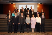 The Club's Chief Executive Officer and member of the Community Chest's Board of Directors Winfried Engelbrecht-Bresges (3rd row, 2nd from left), with President Selina Tsang (1st row centre), the Board of Directors and the Campaign Committee 2009/10.