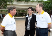Club Deputy Chairman T Brian Stevenson (left); Permanent Secretary for the Environment and Director of Environmental Protection Anissa Wong (centre); and Club Chief Executive Officer Winfried Engelbrecht-Bresges (right).