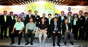 (front row from right): Club Chairman Dr John C C Chan, Deputy Director of Liaison Office of the Central People's Government Li Gang, Hong Kong SAR Chief Executive Donald Tsang, Commander of the People's Liberation Army Hong Kong Garrison Lieutenant General Zhang Shibo, HKAYD Chairman Bunny Chan, the Club's Executive Director, Charities, Douglas So (back row 5th from left) and other guests.

